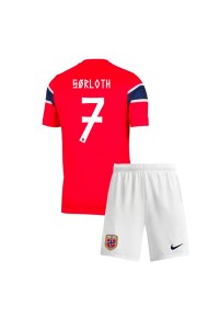 Norja Alexander Sorloth #7 Jalkapallovaatteet Lasten Kotipeliasu MM-kisat 2026 Lyhythihainen (+ Lyhyet housut)